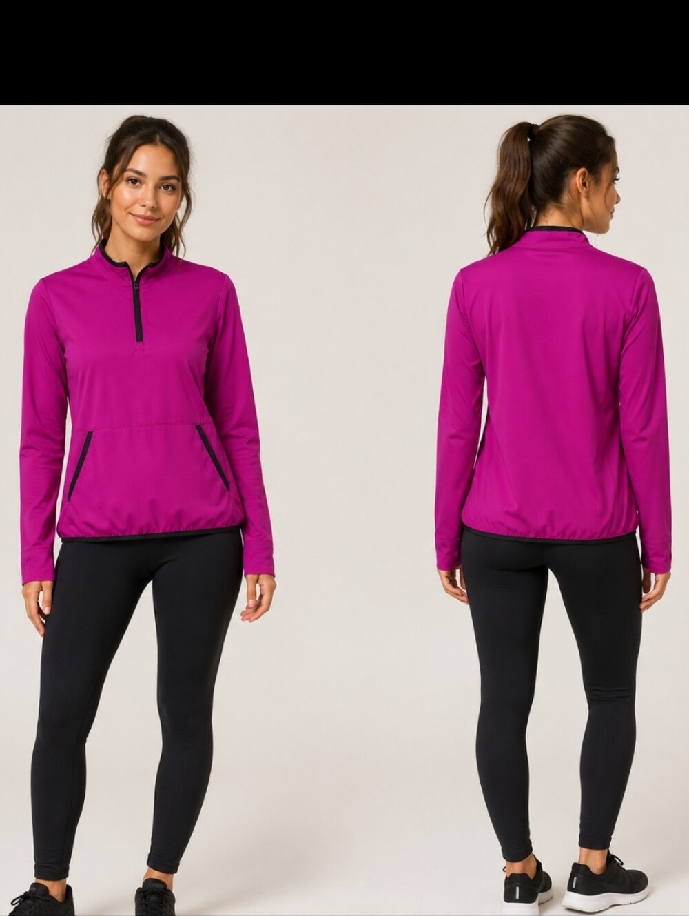 Zella Girls XL Pink Quarter Zip Active Pullover Fits Women’s XS/S